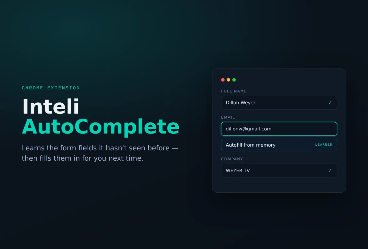 InteliAutoComplete — Chrome extension autofilling a form